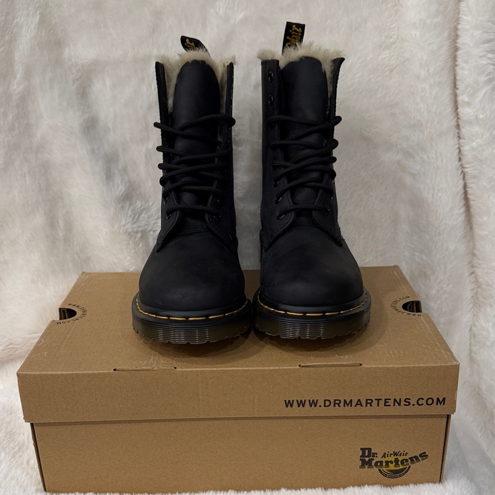 Dr. Martens Black Women's Fur-Lined Boots